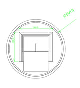 600mm Round 3 Color Lighting Acrylic Rim LED Mirror. Touch Sensor Switch Defogger Pad Wall Mounted