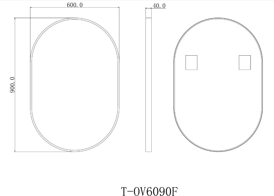 Oval Shape Backlit LED Mirror 600X900mm