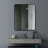 Square Aluminium Mirror Black 650x800x40mm