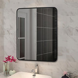 Square Aluminium Mirror Black 650x800x40mm