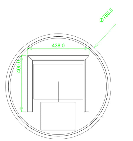 ROUND SHAPE GUNMETAL FRAMED CARYSIL LED MIRROR 750MM