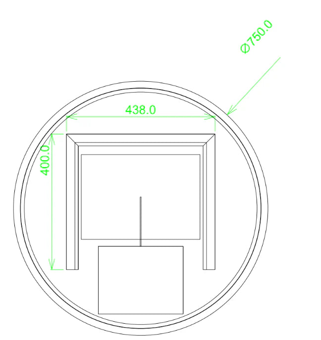 750mm Round 3 Color Lighting Backlit LED Mirror Touch Sensor Switch Defogger Pad Wall Mounted