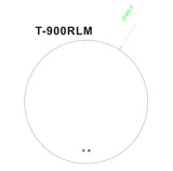 900mm Round 3 Color Lighting Acrylic Rim LED Mirror. Touch Sensor Switch Defogger Pad Wall Mounted