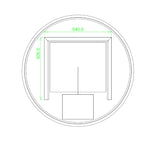 900mm Round 3 Color Lighting Acrylic Rim LED Mirror. Touch Sensor Switch Defogger Pad Wall Mounted