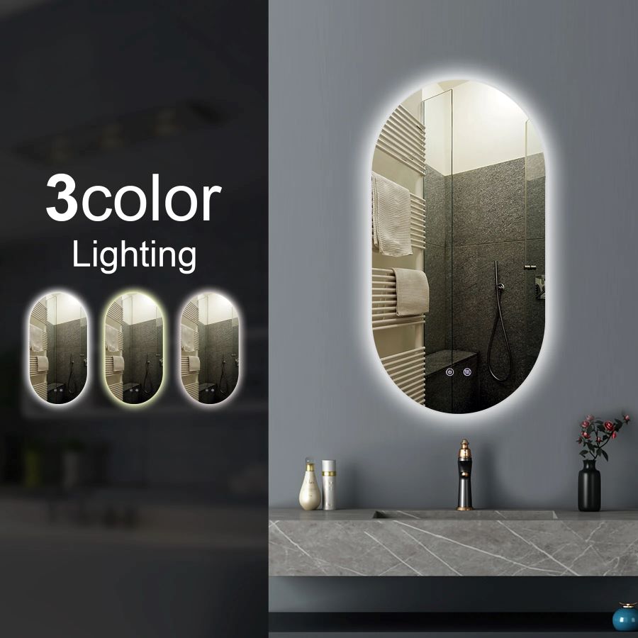 CAPSULE SHAPE BACKLIT LED MIRROR 600X900MM