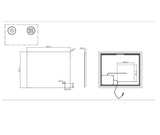 900*750mm Sharp Edge 3 Color Lighting Backlit Acrylic LED Mirror Touch Sensor Switch Defogger Pad Wall Mounted Vertical or Horizontal( Lighting on the back)