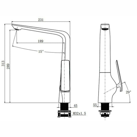 Esperia Chrome Kitchen Mixer