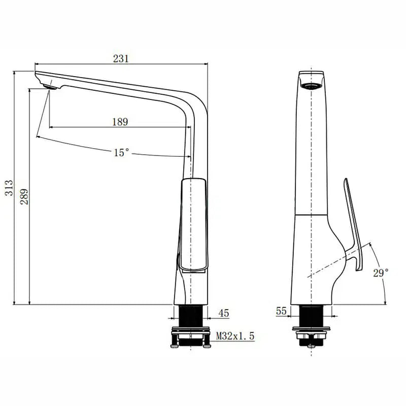 Esperia Matte Black Kitchen Mixer