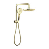 MONDO Round Compact Twin Shower Set in Brushed Brass