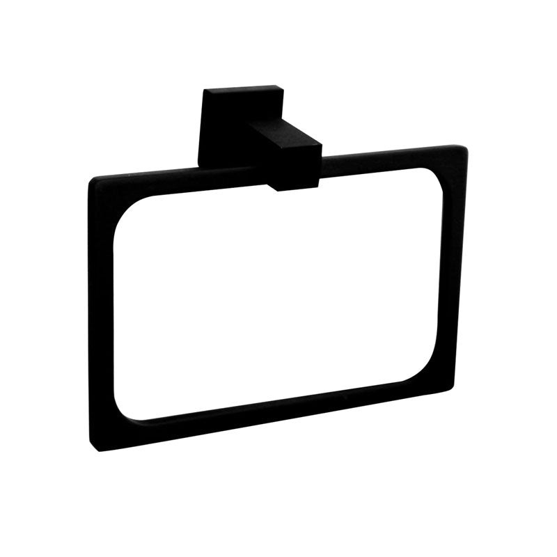 QUBI BLACK Towel Ring Matte Black Finish