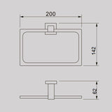 QUBI Square Towel Ring Chrome Finish