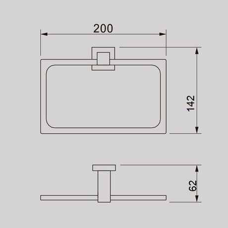 QUBI BLACK Towel Ring Matte Black Finish