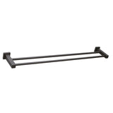 QUBI BLACK Double Towel Rail In Matte Black 750mm