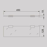 ACQUA Glass Shelf with Chrome Brackets