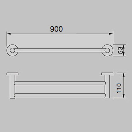 JESS Double Towel Rail in Chrome 900mm