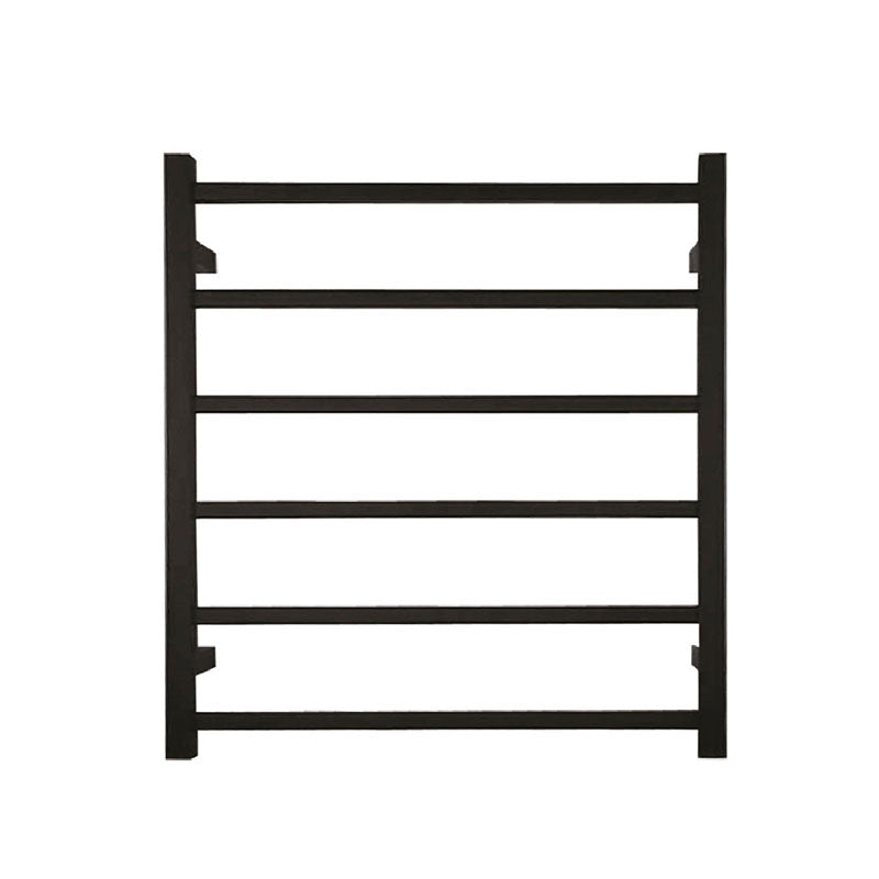 QUBI BLACK Square 6 Bar Non Heated Towel Ladder in Matte Black 674x620x120mm