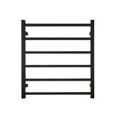 QUBI BLACK Square 6 Bar Non Heated Towel Ladder in Matte Black 674x620x120mm