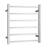QUBI Square 6 Bar Heated Towel Ladder in Chrome