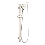 RAINJET Round 3 Function Shower Head on Rail with Flexible Hose and Soap Dish 1.5M Metal Hose and Round Elbow Included in Brushed Nickel