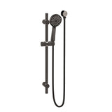 RAINJET Round 3 Function Shower Head on Rail with Flexible Hose and Soap Dish 1.5M Metal Hose and Round Elbow Included in Gun Metal