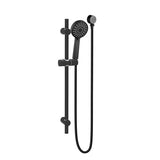RAINJET Black Shower Rail 1.5M Black Hose and Elbow Included Matte Black Finish