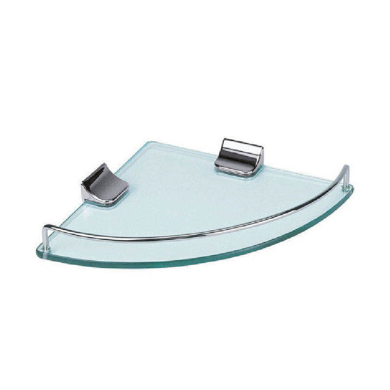 Corner Glass Shelf with Chrome Brackets