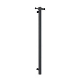 Vertical Heated Towel Bar in Matte Black 900mm long