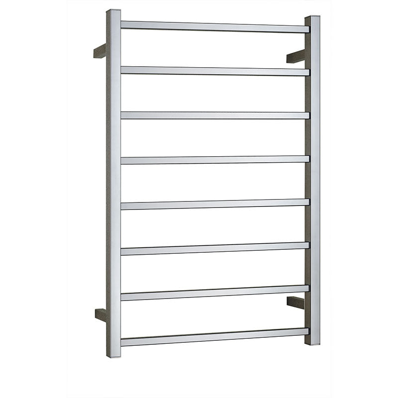BIANCO Square 8 Bar Heated Towel Ladder in Chrome 912x620x120mm