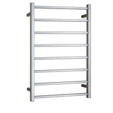 BIANCO Square 8 Bar Heated Towel Ladder in Chrome 912x620x120mm