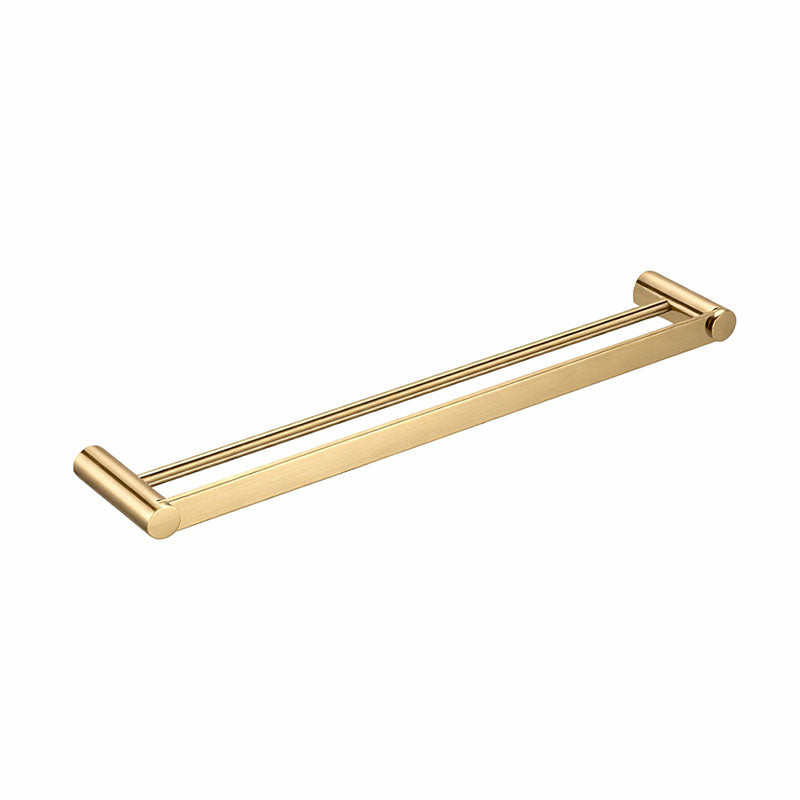 VIVO Double Towel Rail in Brushed Brass 750mm