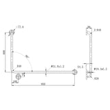 MOBI CARE Grab Rail in Matte Black 950x600mm - Right Hand