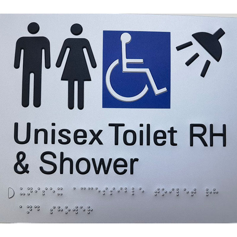 RH Unisex Toilet and Shower Sign