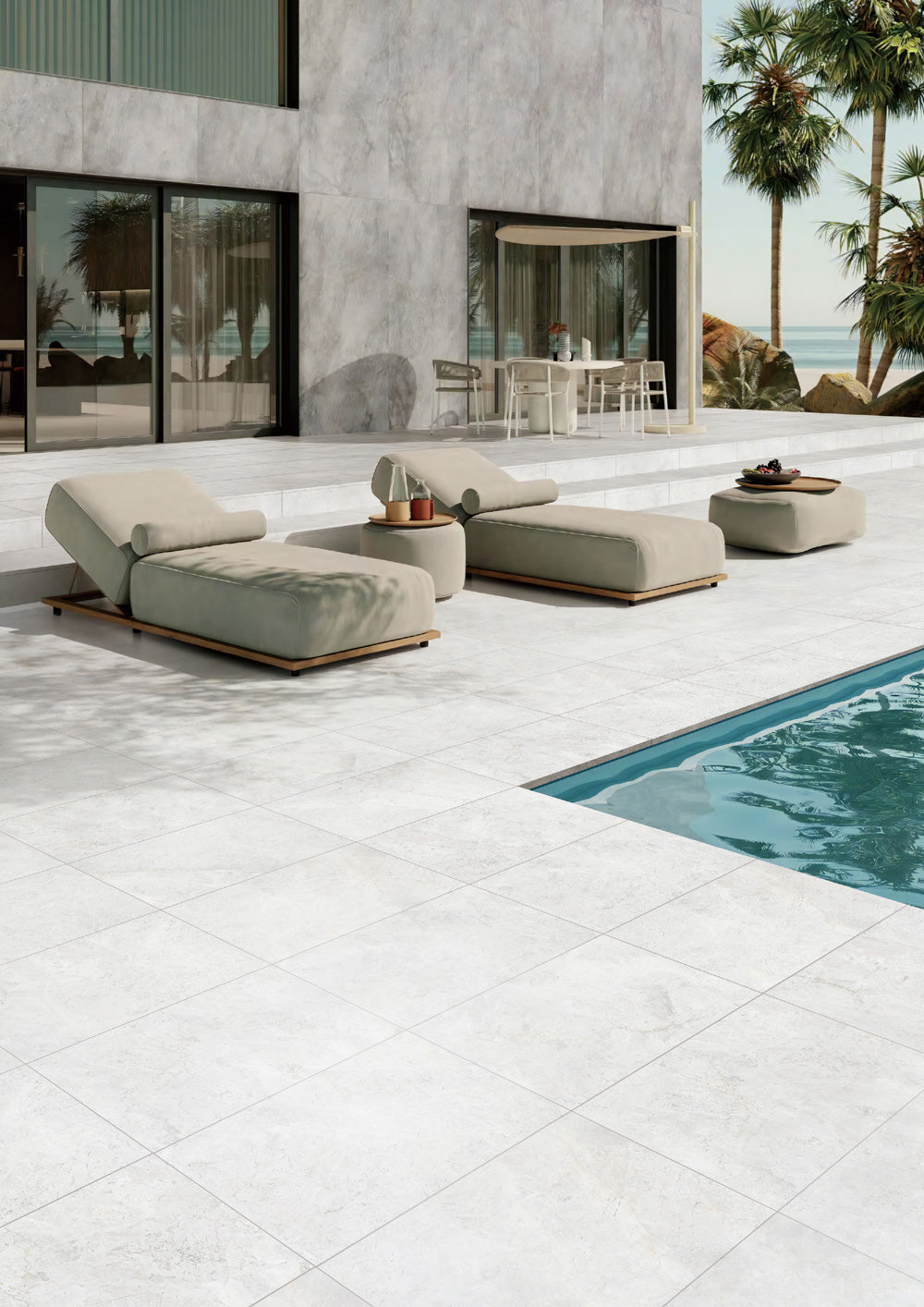 TundraExtra White 400X600 20mm Bullnose- Pencil Edge