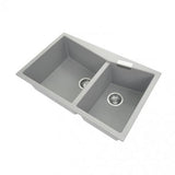 800x500mm Concrete Grey Granite Double Bowl Kitchen Sink