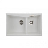 800x500mm White Granite Double Bowl Kitchen Sink