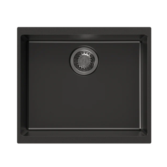 Carysil Enigma 100S Single Bowl Granite Kitchen Sink Black 530x460mm