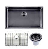 762x457x254mm Gunmetal Stainless Steel PVD Single Bowl Kitchen Sink