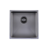 Satin Stainless Steel Handmade Single Bowl Top/Undermount Kitchen/Laundry Sink Gun Metal Grey 440x440x205mm