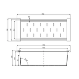 Square Stainless Steel Colander For Kitchen Sink Gold 450x190x130mm
