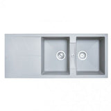 1150x500mm Concrete Grey Granite Double Bowl Kitchen Sink