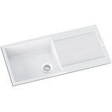 Carysil Single Bowl with Drainer Granite Kitchen Sink White 1000x440mm