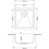 Carysil Enigma 100M Single Bowl Granite Kitchen Sink Black 430x460mm