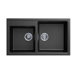 860x500x200mm Black Granite 1 & 3/4 Bowl Kitchen Sink