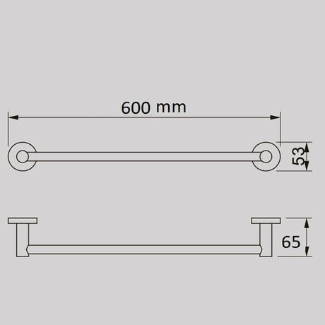 TIARA Single Towel Rail with Unique Textured Body Brushed Brass 600mm