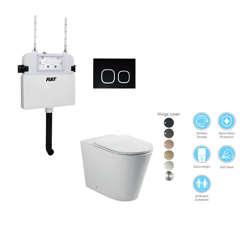 BELLA In-Wall Toilet Suite with Black Button
