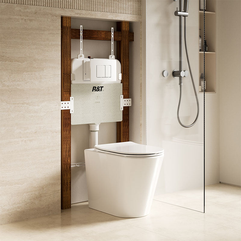 BRAVO-II In-Wall Toilet Suite with Champagne Copper Button