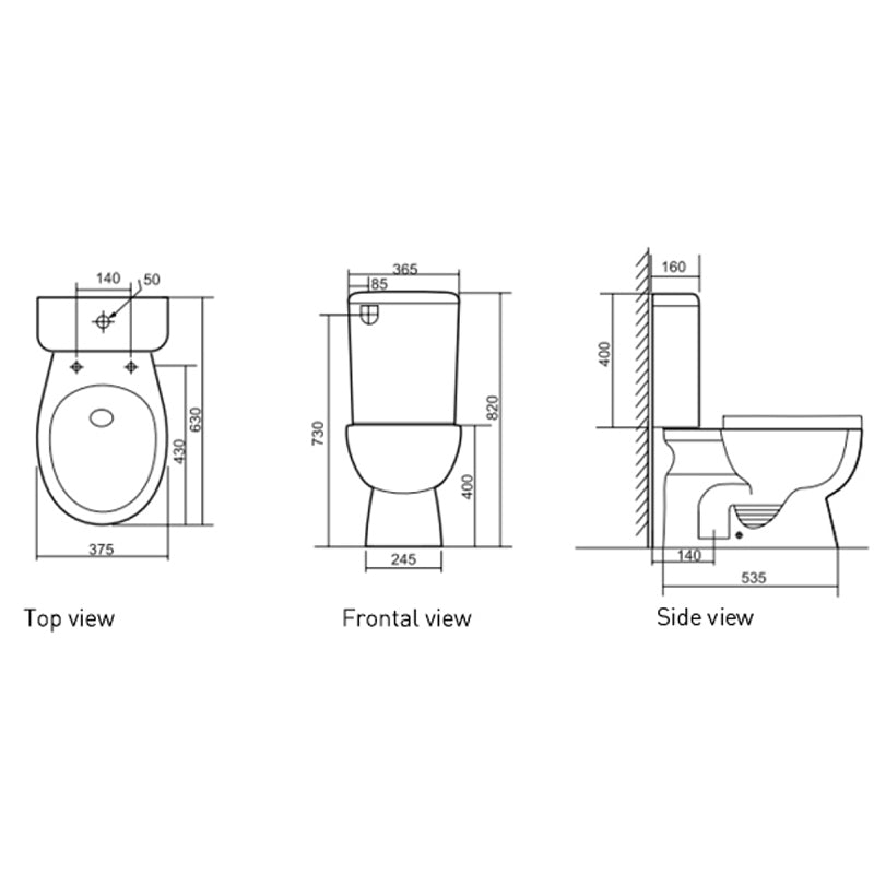 MOBI III Close Coupled S-Trap Toilet Suite