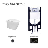 CHLOE In-Wall, Wall Hung Toilet Suite with Matte Black Button