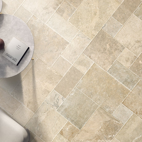 Travertino Lux Ivory Matt French Pattern