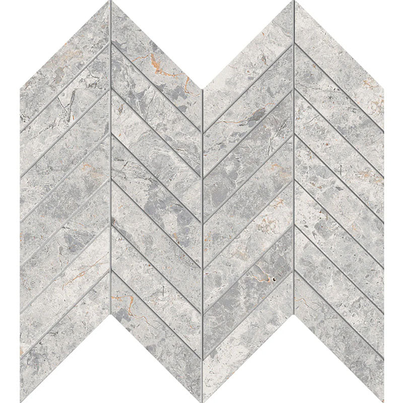 Tundra Grey Chevron 22x98mm Mosaic Matt Smooth Grip